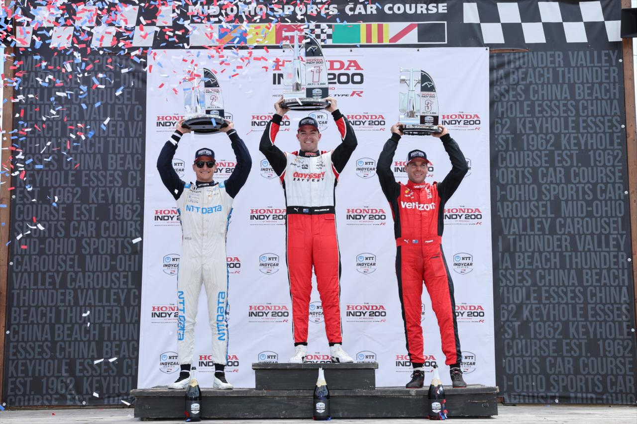 Alex Palou, Scott McLaughlin and Will Power - Honda Indy 200 at Mid-Ohio - By: Chris Owens -- Photo by: Chris Owens